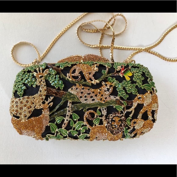 Handbags - Crystal Embellished Animal Clutch